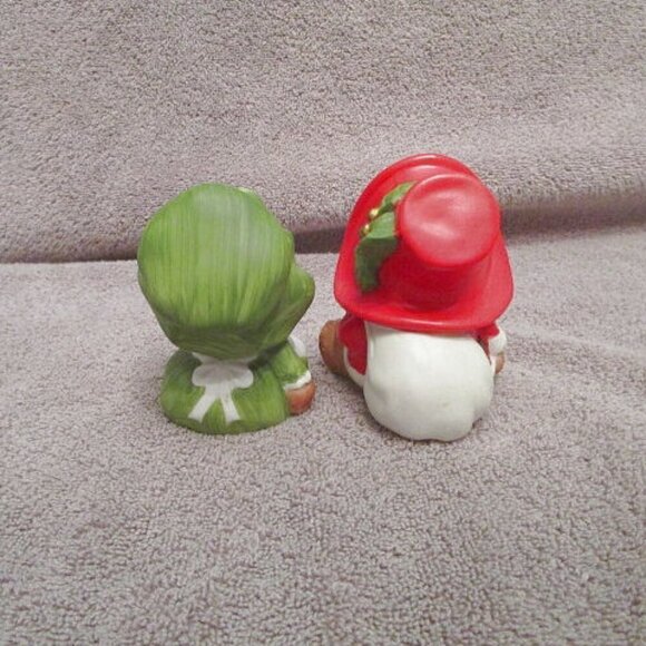 Vintage SET OF 2 Homco CHRISTMAS BEAR Figurines BISQUE Porcelain SANTA Couple - Picture 7 of 11